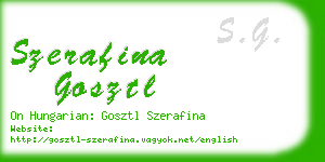 szerafina gosztl business card